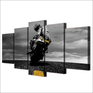 Modular Poster Painting Art Canvas Frame HD Printed Modern 5 Panel Motorcycle Racing Living Room Home Decor Wall Pictures