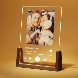 Personalized Photo Gifts for Couples Custom Spotify Plaque Picture Frame for Valentine's Day Anniversary Birthday Christmas Gift
