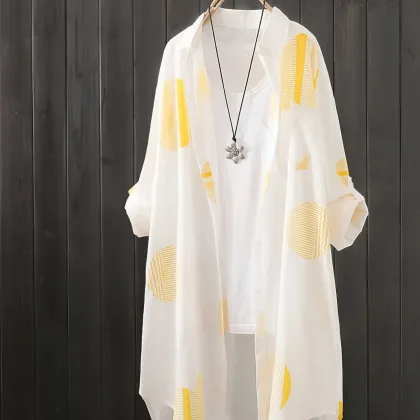 Black and White Large Size Shirt for Women's Spring and Summer Travel Thin Top Sunscreen Breathable Clothes POLO Collar