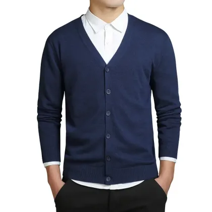 MRMT 2025 Brand New Men's Jackets Sweater Cardigan Cotton V-neck Overcoat for Male Thin Knitted Man Cardigan Sweater Coat
