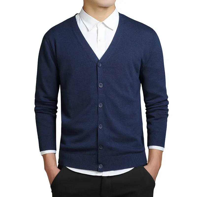 MRMT 2025 Brand New Men's Jackets Sweater Cardigan Cotton V-neck Overcoat for Male Thin Knitted Man Cardigan Sweater Coat