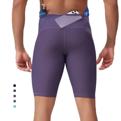 Men’s Quick-Dry Gym Compression Shorts with Mesh Back & Pockets