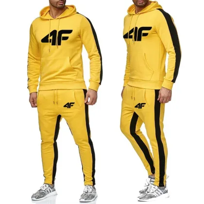 Men Two Piece Outdoors Men's Tracksuit Set Hot Sale Sportswear Sweatpants Hoodie Fashion Comfortable Casual Jogging Single Pants