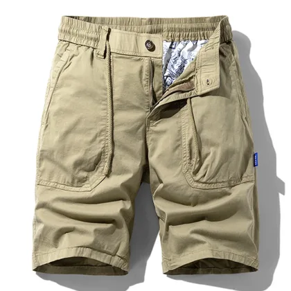 Men Summer New Cotton Cargo Shorts Men Solid Casual Tactical Jogger Shorts Pants Men's Outwear Breathable Bermuda Shorts Male