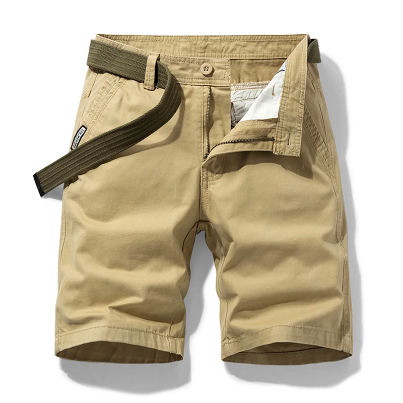 Men Summer Casual Solid Casual Cargo Shorts Men Fashion Cotton Tactical Shorts Pants Men Outdoor Breathable Joggers Shorts Male