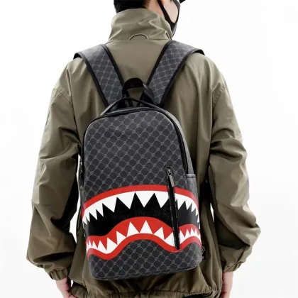 Men's Backpack Bag 15-inch Plaid High School College Laptop Rucksack