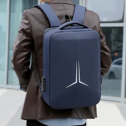 Mens LBackpack Waterproof Anti theft with USB Port Stylish Design Large Capacity Comfortable Straps Ideal for Work and Travel
