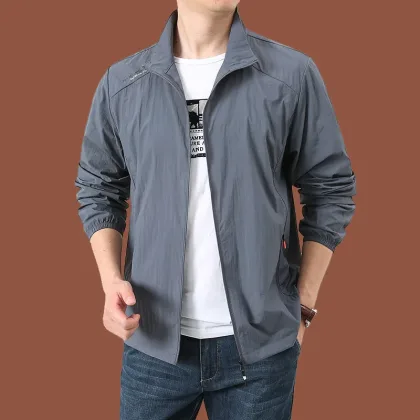Summer Sun Protection Clothing Men's Light and Cool Mountaineering Running Jacket Ultrathin Fishing Hunting Dry Skin Windbreaker