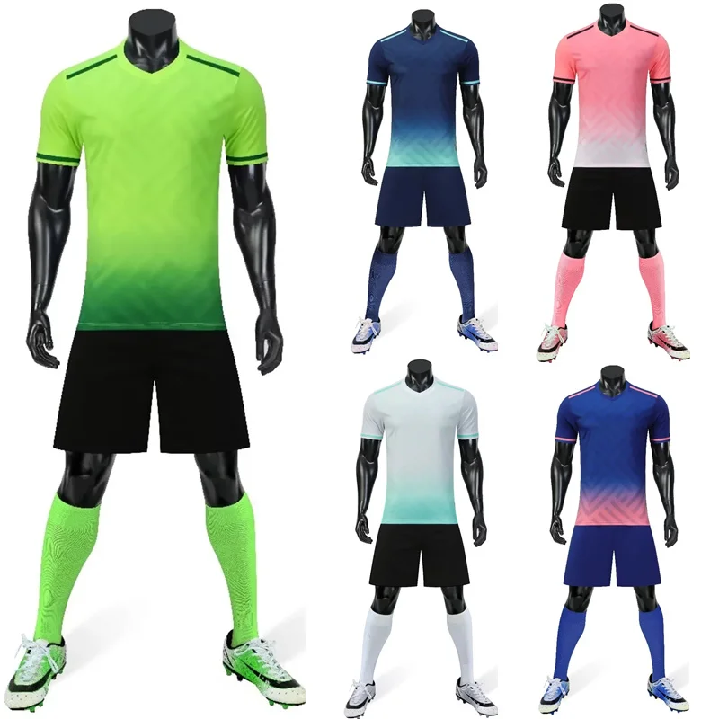 Football Jerseys High Quality Blank Soccer Short Sleeve Shorts Kids Women Men Sport T-Shirt DIY Number Customization
