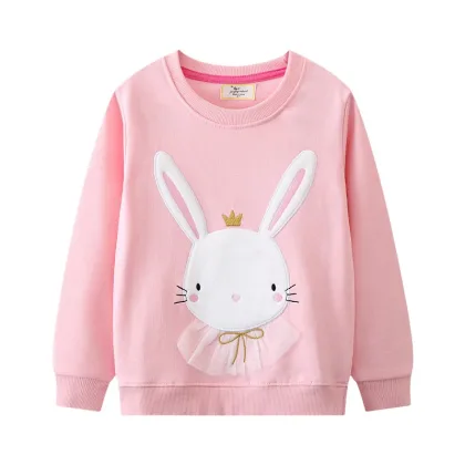 Jumping Meters 2-7T Girls Boys Sweatshirts for Winter Spring Toddler Cotton Bunny Hooded Tops Fashion Sport Children Shirt