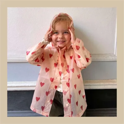 KS Baby Girls Raincoat Coat Teenage Students Cape Style Waterproof Poncho Kindergarten Raincoat Boys Cartoon Outerwear Rain Gear