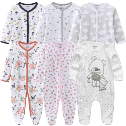 Months Baby Rompers Newborn Girls& Boys 100%Cotton Clothes of Long Sleeves