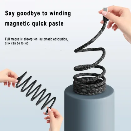 USB C Charger Cable, 100W Magnetic Type C Charging Cable, USB C to USB C Cable, 1M Type C Fast Charging Cord Nylon Braided