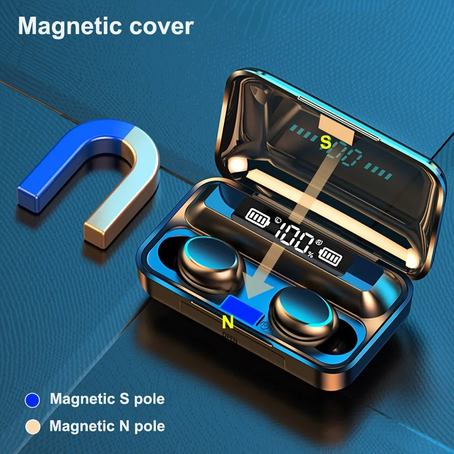 Wireless Headphones Bluetooth Earpods Sports Stereo Noise Canceling Headphone Microphone Speaker with LED light headphones