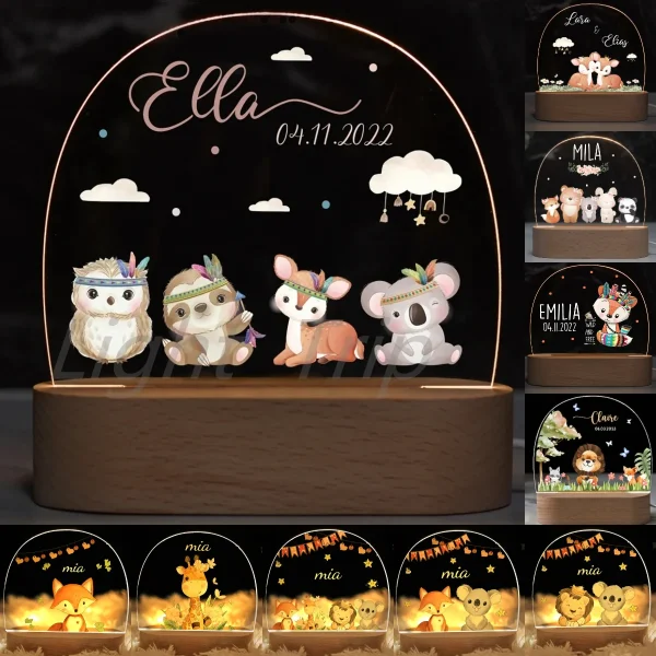 Romantic Love 3D Acrylic Led Lamp for Home Children's Night Light Table Lamp Christmas Party Decor Valentine's Day Bedside Lamp