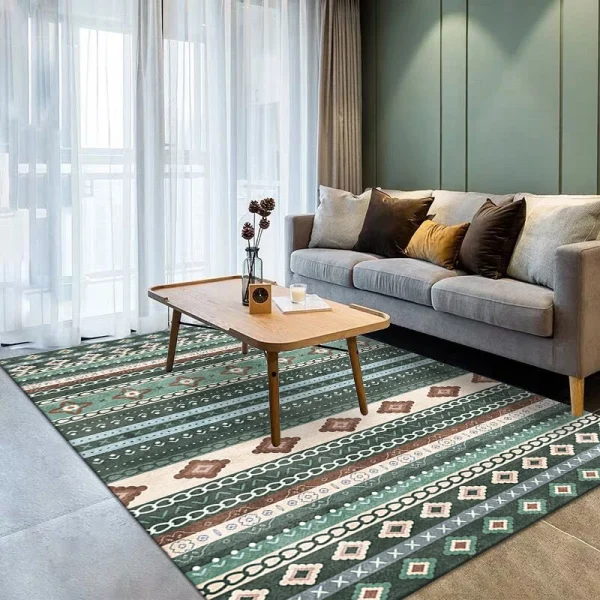VIKAMA BOHO Crystal Velvet Carpet Cream-Style Washable, Waterproof, Stain-Resistant And Dirt-Resistant Bedroom Home Decoration