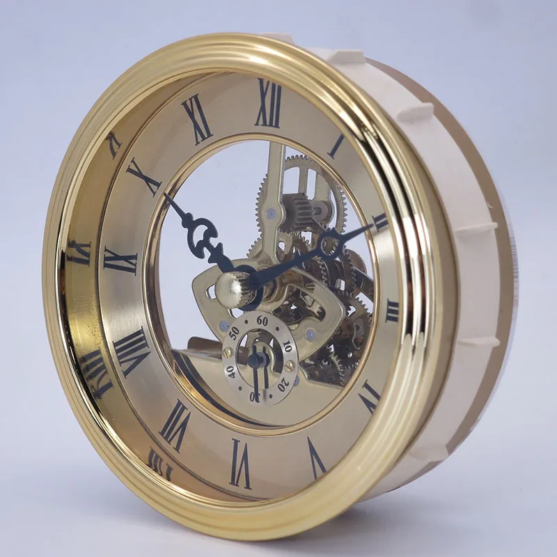 97mm Retro Gold Table Clocks Perspective Clock Gear Movement Hour Floor Wall Home Decor Metal Small Wall Clocks Room Decoration