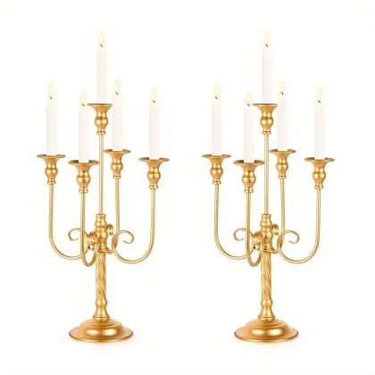 5 Candle Holders For Weddings, Banquet Events, 19.6 Inches High, Decoration For Weddings, Christmas, Halloween