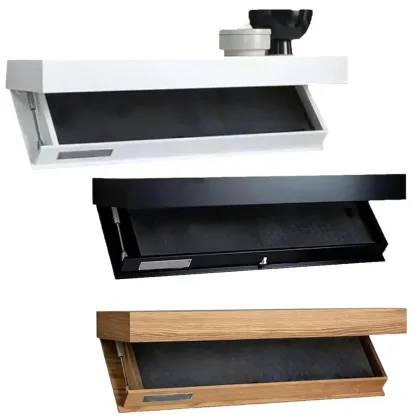 Wooden Concealed Floating Shelf with Secret Compartment Display Cabinet Rack Wall-Mounted for Book Wine Plants Disc