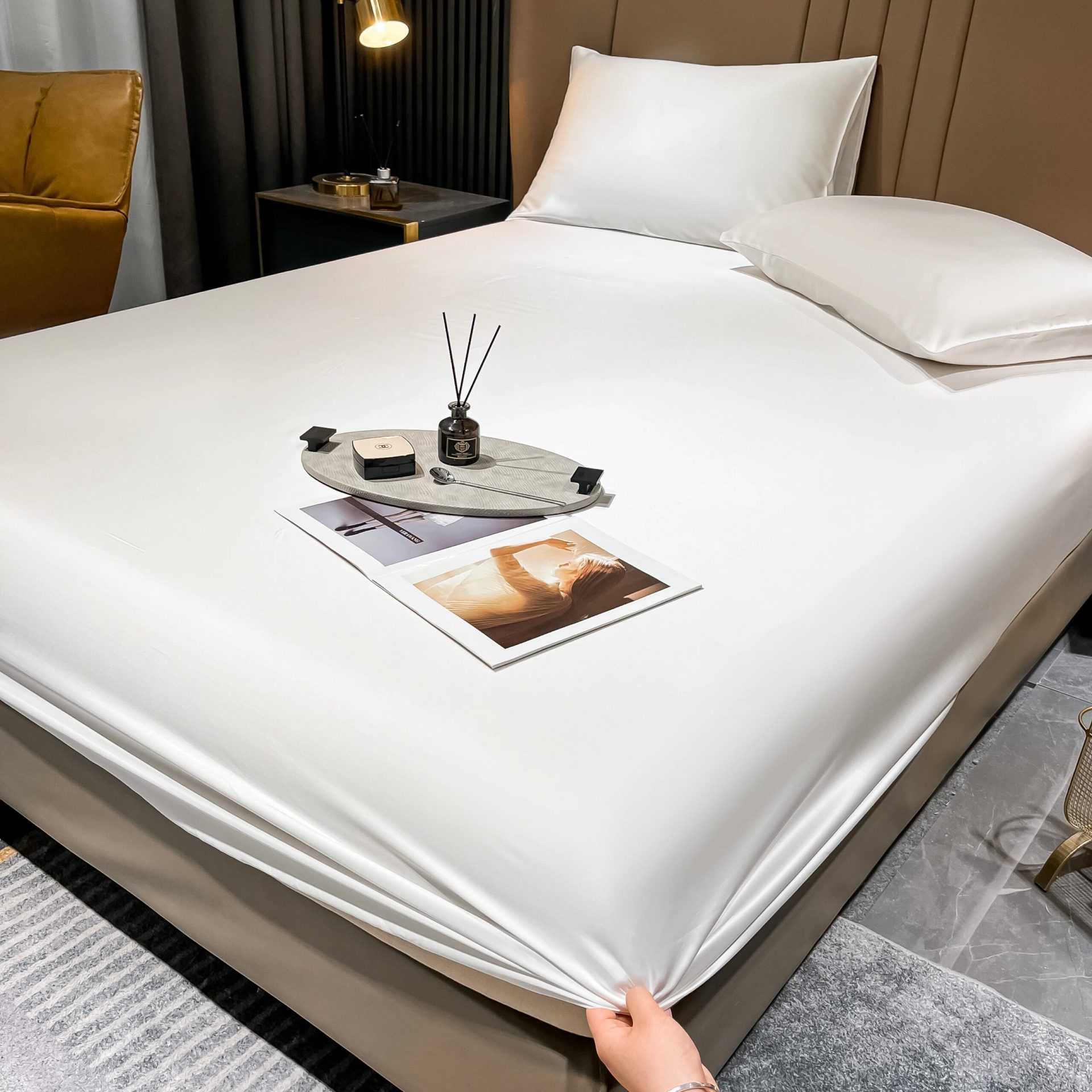 Natural Mulberry Silk Bed Fitted Sheet Deep 25CM Real Silk Mattress Cover Customized Size Luxury High-End Bedding Sheets