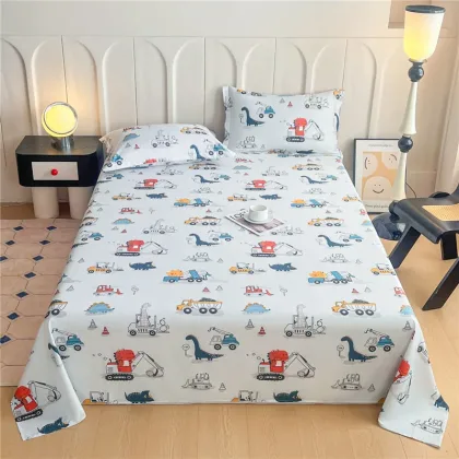 100% Cotton Bedsheet Cartoon Style Flat Sheets Adults Kids Room Bed Linen Soft Sheets sábanas para cama (Pillowcase Need Order)