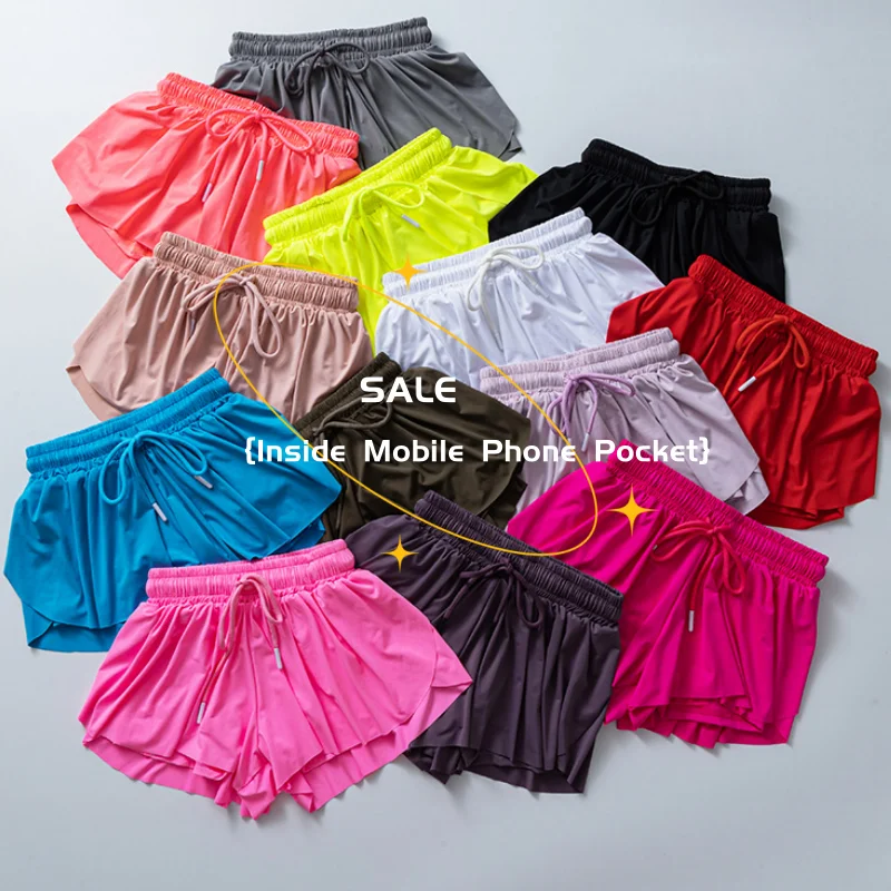 Women's Pants Gym Sports Shorts Lining Loose Skirt Yoga Wear Fitness Running Training Trousers Summer Female Workout Clothing