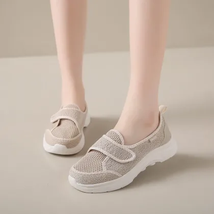 Women Walking Shoes Mesh Light Fitness Loafer Summer Spring Sports Outdoor Mother Girls Flats Breathable Sneakers Big Size 35-42