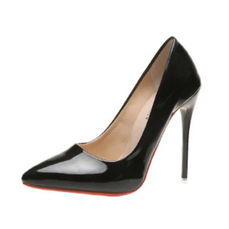 Women's High Heels Fashion Large Size 45 Pointed Toe Stiletto High Heels 12cm Women's Shoes Banquet Bar Wedding Shoes Red Pink