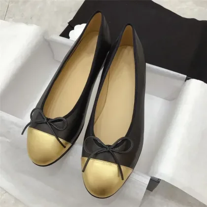 2025 Spring New Round Head Bow Flat Bottom Ballet Single Shoe Shallow Mouth Women's Shoe