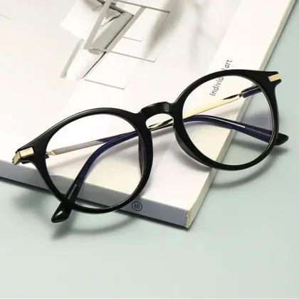 Anti Blue Light Reading Glasses for Elderly Vintage Round Frame Men Women Presbyopic Glasses Eyeglasses Diopter +50+75+125~~400