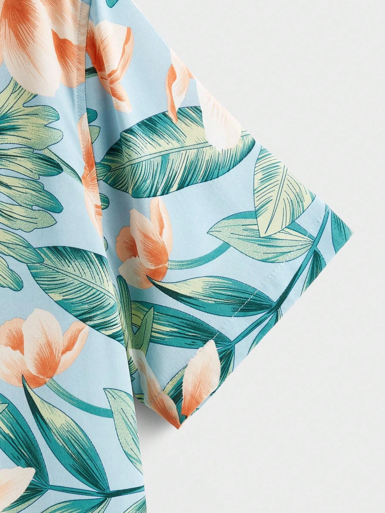 Men's Coconut Tree Graphic Print Short Sleeve Lapel Shirt Tops Men's Casual Button-Down Shirts For Summer Daily Wear And Resort - Image 6