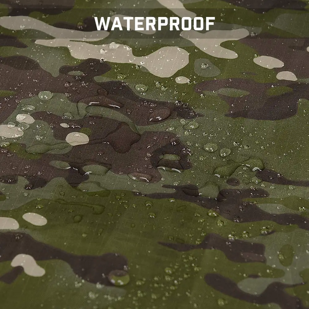 Portable Camouflage Waterproof Fabric Rain Protection Cape Woodland Adult Poncho Raincoat Cloak Travel Rainproof Motorcycle Man - Image 5