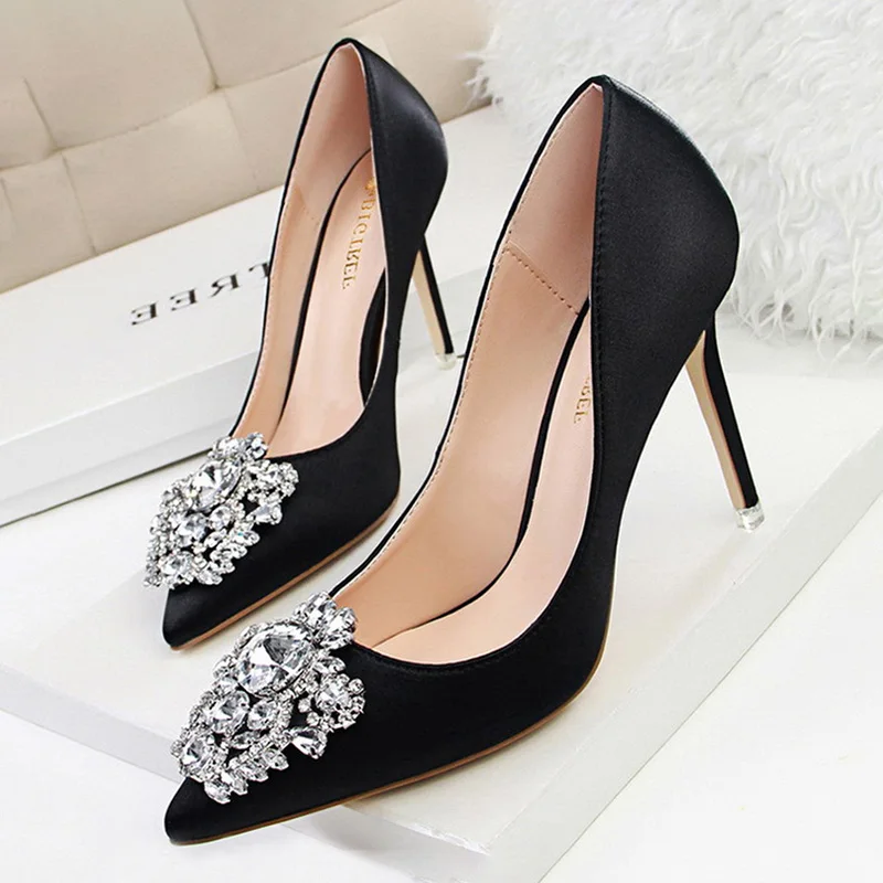 BIGTREE Shoes Rhinestone Women Pumps Stiletto Women Shoes Sexy High Heels Wedding Shoes Luxurious Women Heels Party Shoes Female - Image 4