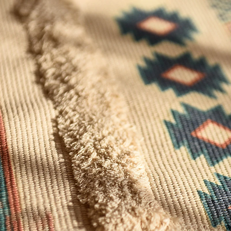 Retro Bohemian Hand Woven Tassel Carpet for Home Living Room Home Decor Bedside Linen Rug Table Runner Door Linen Mat 60x90cm - Image 6