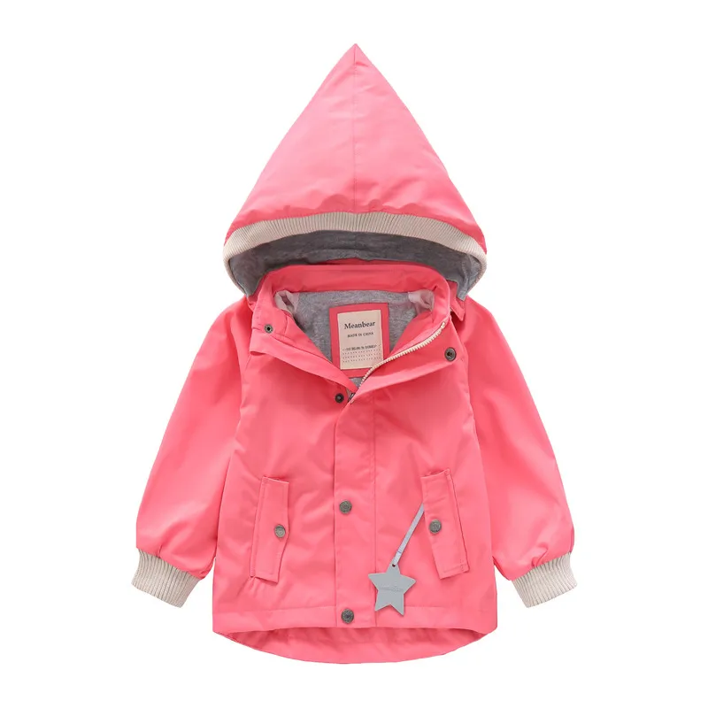 Baby and Girls Boys Plain Waterpoof Lined Hooded Zip Jackets School Kids Track Coats Child Outfit Tops Windbreaker 2-11Yr - Image 3