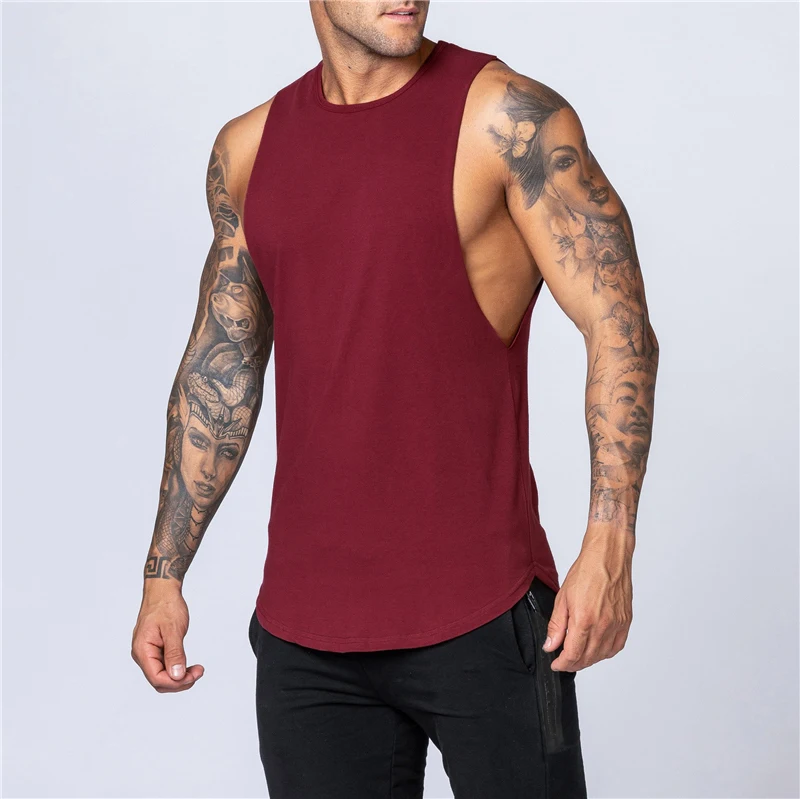 Workout Gym Mens Tank Top Vest Muscle Sleeveless Sportswear Shirt Stringer Fashion Clothing Bodybuilding Cotton Fitness Singlets - Image 6