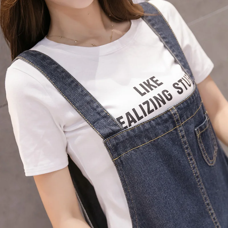 Summer Women Long Denim Dress Sundress Fashion Pockets Casual Loose Overalls Dresses Female Blue Strap Jeans Dress Plus Size 5XL - Image 5