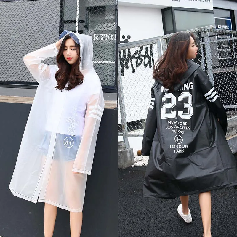 Lovers Black Raincoat Fashion Couple Rainwear EVA Men Raincoats Transparent Women Rain Coat Adult Cloak Rain Poncho Dropshipping - Image 3