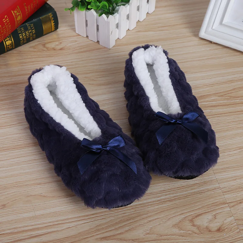 Mntrerm New Cute 2023 Indoor Home Slippers Warm Soft Plush Slippers Non-slip Indoor Fur Slippers Solid Color Cute Women Shoes - Image 4