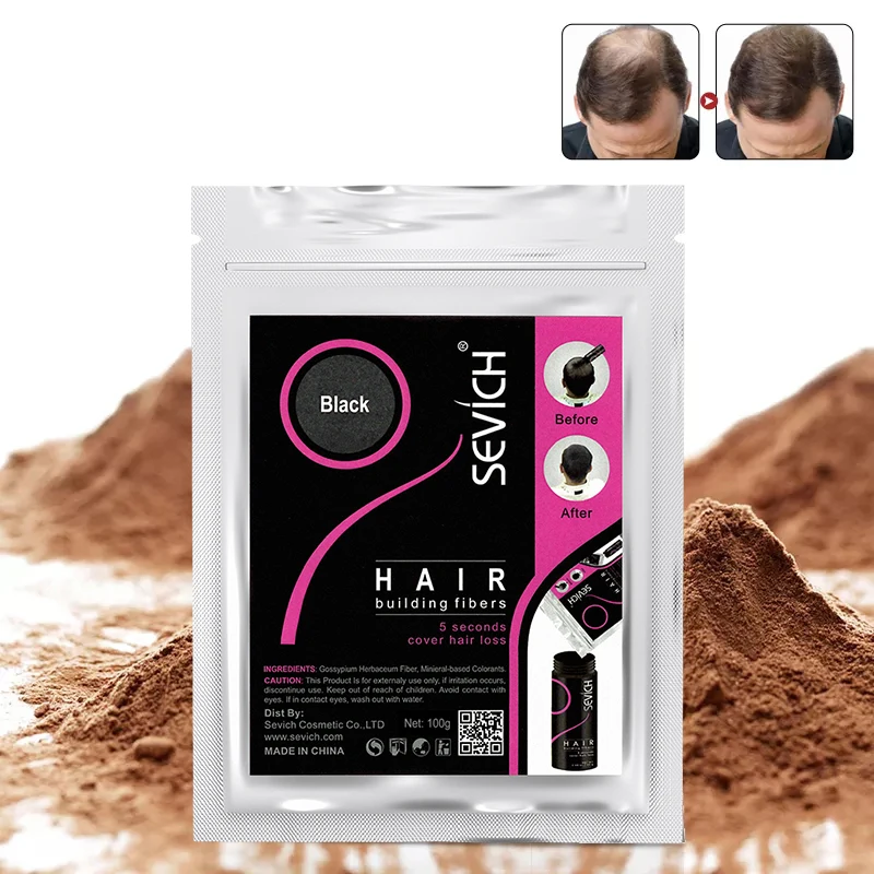 Sevich 100g 10 Color Keratin Hair Loss Building Fiber Hair Growth Fiber Refill Hair Loss Concealer Blender 50g Hair Care Product - Image 5