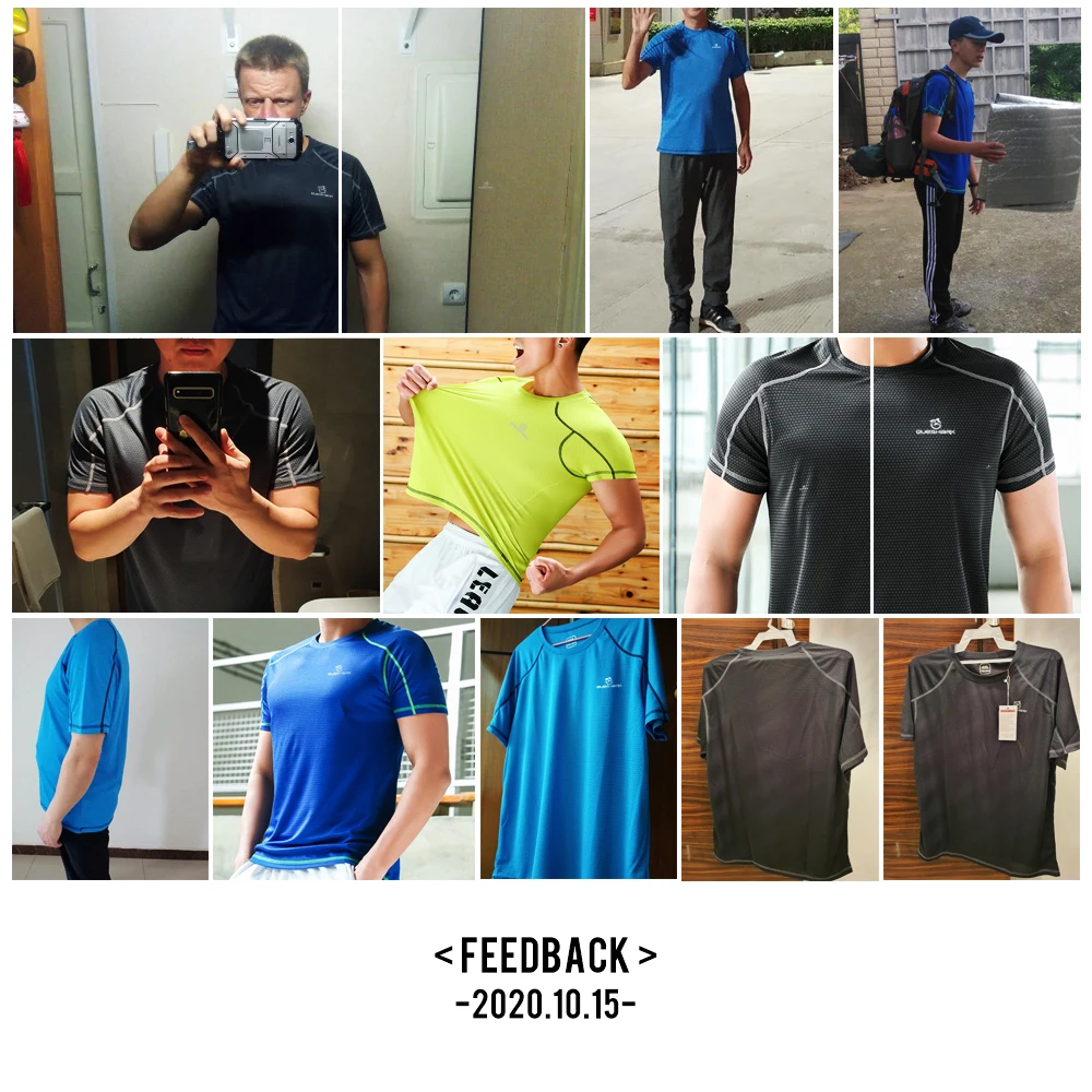 QUESHARK Men Quick Dry Short Sleeve Running T Shirt Breathable Tops T-shirts Fitness Gym Workout Ultrathin Ultralight Sports Tee - Image 2