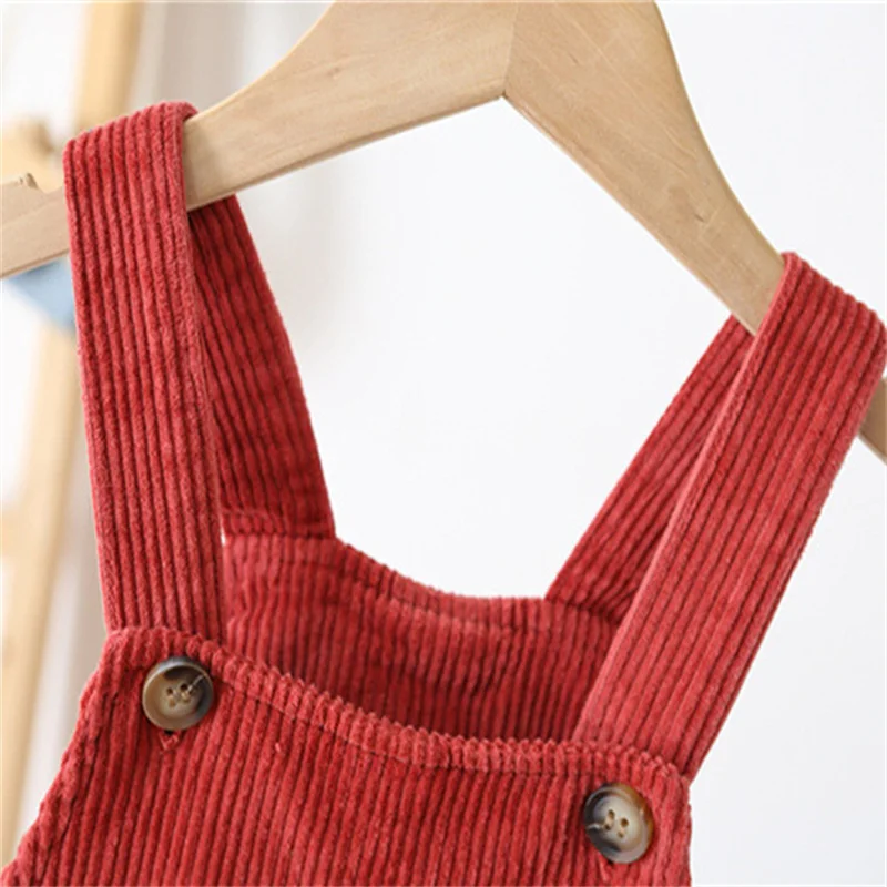 Lawadka 1-3T Corduroy Newborn Baby Jumpsuit For Girls Fashion New Spring Autumn Kids Pants For Boys Solid Pocket Overalls 2025 - Image 4