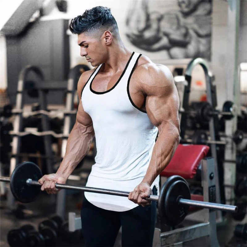 Blank Men's gym clothing Bodybuilding tank top Man summer fashion sleeveless shirt cotton fitness sportswear slim muscle vests - Image 4