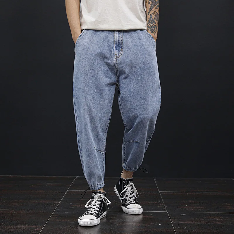 Jogger Denim Pants Summer Autumn Ankle Length Jeans Men Fashion 2020 Oversized PLus Size 42 44 46 48 Harem Hip Hop Man Trousers - Image 3
