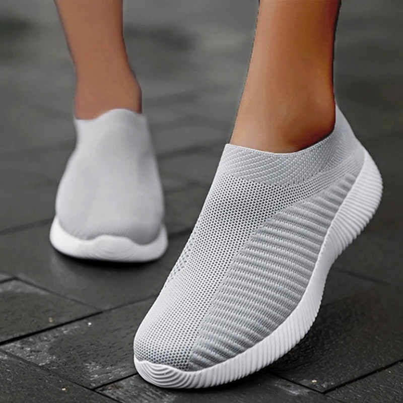 2024 New Fashion Sneakers For Women Casual Shoes Comfortable Soft Sneakers Women Slip On Sock Shoes For Women Ladies Flat Shoes - Image 3