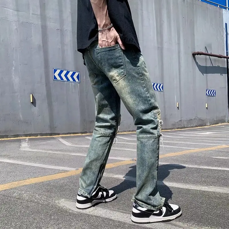 2023 Y2K Fashion Stretch Slim Ripped Jeans Pants For Men Clothing Ankle Zipper Vintage Skinny Biker Denim Trousers Ropa Hombre - Image 2