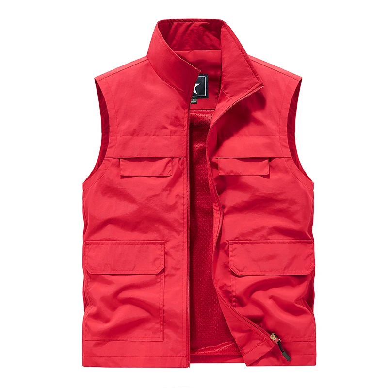 Summer Men Outdoor Cargo Breathable Sleeveless Vests Mens Fish Sport Multi Pocket Vests Coat Man Loose Casual Cardigan Waistcoat - Image 5