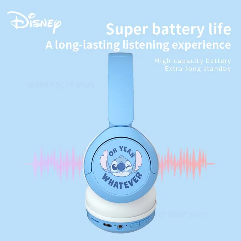 New Disney Lilo & Stitch Wireless Bluetooth Headphones X6 HIFI Sound Stereo Foldable Headsets with Mic for Kids Anime Cartoon - Image 5