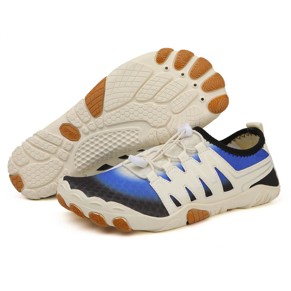 Water Shoes Lightweight Aqua Shoes Quick Dry Diving Sneakers Non-slip Ergonomic Hiking Shoes Breathable for Outdoor Beach - Beige 38