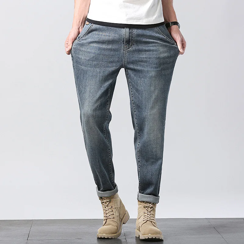 Ankle Length Jeans Men Pencil Pants Harem Soft Spring Summer Fashion Plus Size 42 46 Male Grande Denim Cowboy Elastic Trousers - Image 2